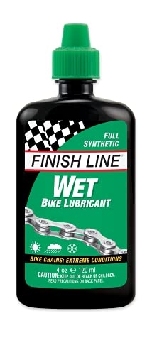 Finish Line Wet Bicycle Chain Lube – Long-Lasting Wet Style Lubricant for Road, Mountain, and Gravel Bikes – Reduces Friction and Repels Water – 4oz Drip Bottle | bike-oils - size: 4-Ounce