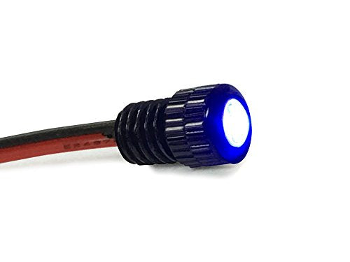 Oznium BRIGHTEST Light Bolt - Flush Mount 12V LED Light for Bumper, Grille, Cars Interior, Dash, Ambient Lighting, Motorcycle w/SLEEK Aluminum Housing & Screw Nut (6 mm Black, Blue LED) - color: Blue LED, size: 6mm (about 15/64")