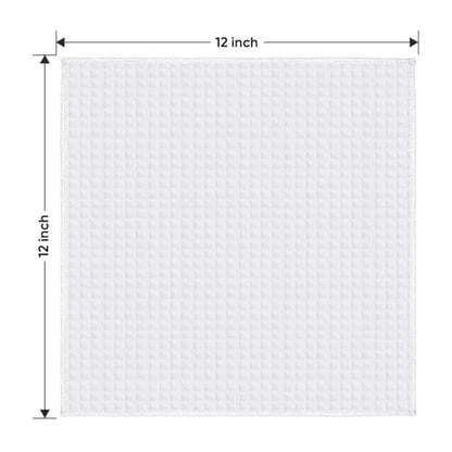 HOMEXCEL Waffle Weave Microfiber Towel, 10 Pack Lint Free Cleaning Rags, 12 x 12 Inches Barista Towels, Reusable Microfiber Cleaning Cloth for Household, Kitchen, Glass and Window, White - color: White