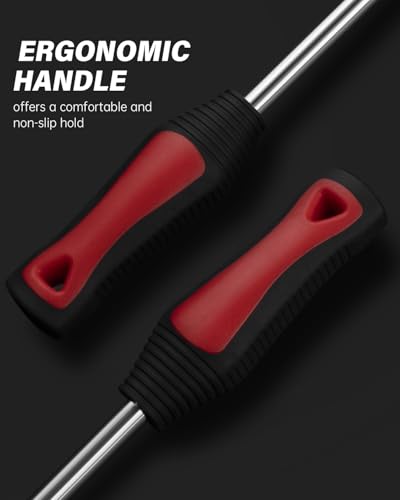 ROTATION 14.5" Steel Tire Spoons Tool Set, 6-Piece Tire Iron Kit, Professional Tire Removal Tools for Motorcycle Dirt Bike Scooter, Include 3 Tire Spoons, 2 Rim Protector, 1 Valve Tool, 6 Valve Cores - size: 6pc set