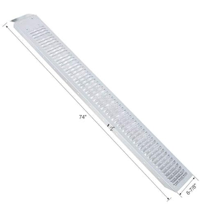 74" Folding Truck Ramps, 960 lbs Capacity Steel Loading Ramps for Pickup, ATV, UTV, Motorcycle, Lawn Mower, Dirt Bike, Anti-Slip Portable Ramp 2-Pack with Tie Straps & Gloves