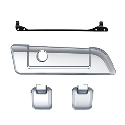 Moto Onfire Barracuda Silver Tour Trunk Luggage Latches Hinges Fit for AB Harley Touring Razor Chopped King Tour Trunk Luggage - color: Barracuda Silver