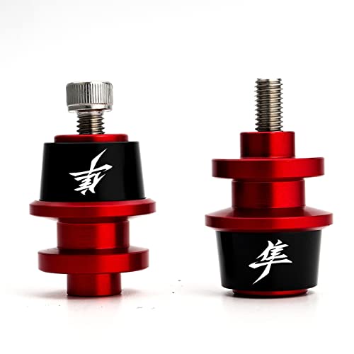 MOWOK Fits For SUZUKI Hayabusa GSX1300R GSX 1300R Gen 3 1999-2021 2022 2023 2024 2025 2026 Accessories Motorcycle M8 Swingarm Spools Slider Stand (Black) (Red) - size: Red
