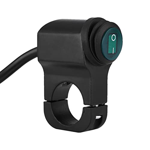 Motorcycle Handlebar Switch, 12V 16A, Universal 22mm, Waterproof ON Off Push Button for Headlight Fog Spot Light