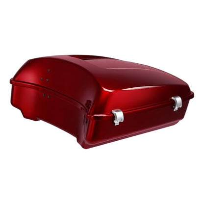 TCT-MOTORPARTS Chopped Trunk w/Backrest Two-Up Mounting Rack Fit For Harley 2017 ROAD STREET GLIDE SPECIAL FLTRXSFLHXS Velocity Red Sunglo 2017S - color: Fit for Velocity Red Sunglo #3