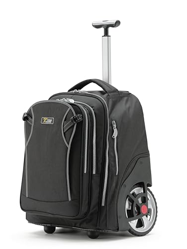 NEW TILAMI 20" Rolling Backpack for Teens Adults, Climbing Stairs Waterproof Backpack with Wheels for School Business Trave Camping with Laptop Compartment, Fit 17 Inch Laptop, Black - color: Black
