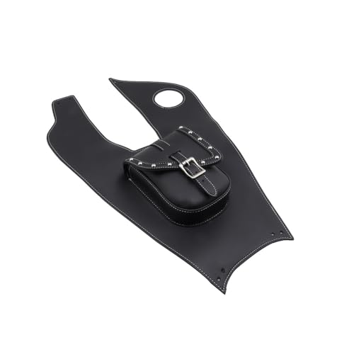Motorcycle Black Artificial Leather Tank Cap Panel Bag Gas Tank Bag For Yamaha V-Star XVS650 1999-2007