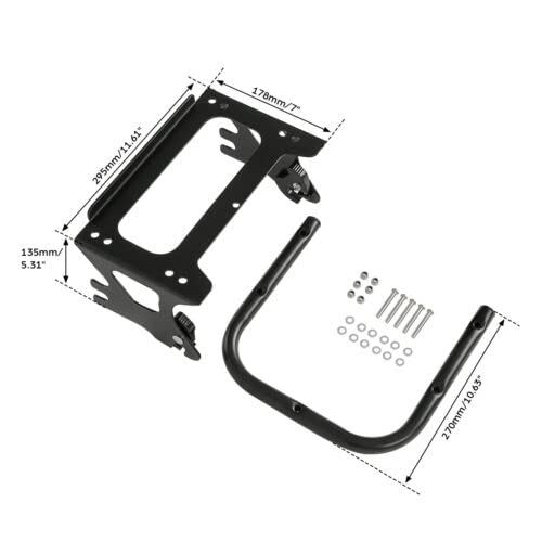 TCMT King Motorcycle Trunk Box Backrest Top Rack Tail Light Speakers Two Up Mounting Rack Fit For Harley Touring 1997-2008 Electra Glide Road Glide Street Glide Pack - color: With Speaker Holes: Style B