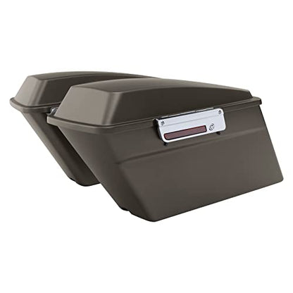 TCMT Hard Saddle bags Saddlebag Trunk W/Latch Keys & Liners Carpet Insert Fits For Harley Touring Road Glide Road King Street Glide Electra Glide Ultra Classic FLHT FLHR FLHX 1994-2013 - color: Frosted Painted Chrome Latches