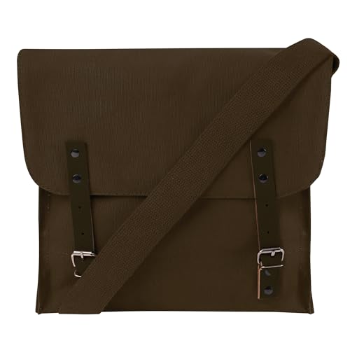 Rothco Canvas Utility Bag – Durable Crossbody Shoulder Satchel for Everyday Hobby Essentials and Supplies For Men and Women - color: Brown