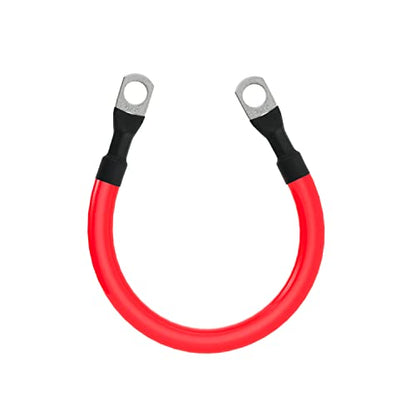 4 AWG Battery Cable 4AWG Gauge Pure Copper Battery Inverter Cables with 3/8 in Lugs Both Ends Power Inverter Wire Set for Automotive Solar Marine Boat RV Car Motorcycle Red and Black (9in) - size: 9in