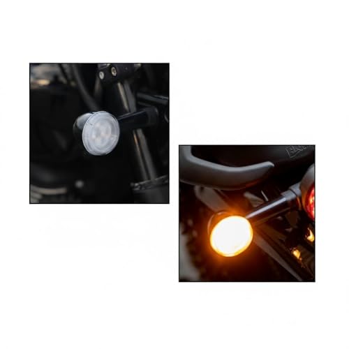 Genuine Black LED Turn Signal Indicators for Hunter 350 Meteor 350, Motorcycle Lighting Accessories, Weather-Resistant, 4 Pack, Model KXA00096
