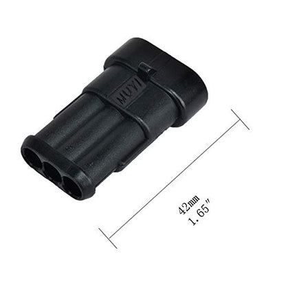 MUYI 10 Kit 3 Pin Way Waterproof Electrical Connector 1.5mm Series Terminals Water Resistend - style: 3pin connector(10 sets)
