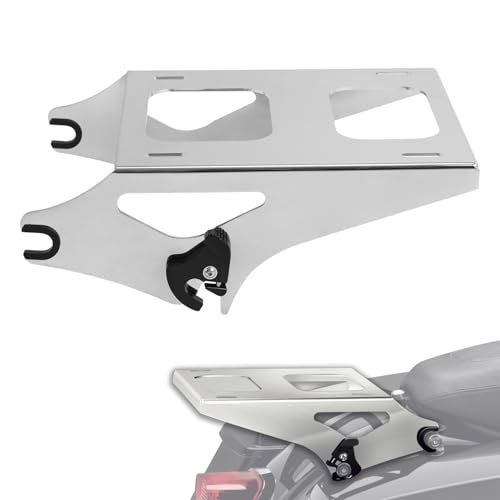 TCT-MOTORPARTS Chopped Luggage Trunk w/Wrap-Around Backrest Pad Two-Up Mounting Rack Fit For Harley Street Glide 14-25 Gunship Gray - color: Gunship Gray Chopped Tour Pack #3