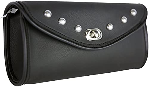 Unisex Waterproof Universal Chrome Studded Windshield Duarable And Comfortable Motorcycle Bag One Size (Black)