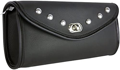 Unisex Waterproof Universal Chrome Studded Windshield Duarable And Comfortable Motorcycle Bag One Size (Black)