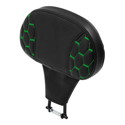 C.C. RIDER Motorcycle Backrest Plug-in Driver for Harley Davidson Touring CVO Street Glide Road Glide Electra Road King 2009-2023 - color: Rider Backrest-Green Stitching