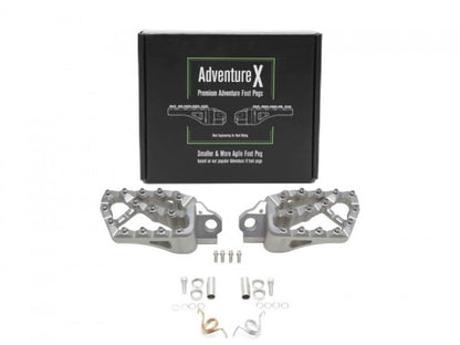AltRider Adventure X Foot Pegs Compatible With BMW R 1200/1250 / 1300 GS/GSA - Heavy Duty Design - Boot Friendly, High Traction Cleats for Stability & Grip - Adjustable Camber & Height - Silver - color: Silver, size: Adventure X (56mm x 95mm)