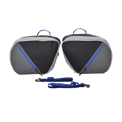 2 PCS Motorcycle Expandable Trunk Inner Bags Pannier Liner Waterproof Storage Suitcase for Yamaha TRACER 9/900 GT 2020-2021 (Red) (blue)