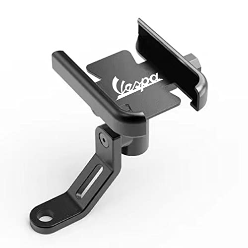 for Vespa LX LXV Sprint GTS GTV 50 150 250 300 300ie Accessories Motorcycle Handlebar Mobile Phone Holder GPS Stand Bracket,Mirror Holder Black - color: Mirror holder Black