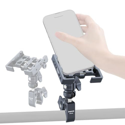 Shock-Absorbing Phone Holder, Handlebar Clamp Base Fits 0.5"-2" Diameter Bars, 25mm Ball & Dual Socket Arm, 360° Rotatable, Universal for iPhone/Android Phones Width 2.56"-3.74" (KPS-13) - color: KPS-13