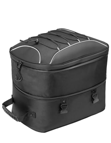 KEMIMOTO Motorcycle Tail Bag, Dual Use Motorcycle Rear Seat Bag with Waterproof Rain Cover, 25L-45L Expandable Motorbike Helmet Bag Luggage Storage Backpack - size: 25L-45L