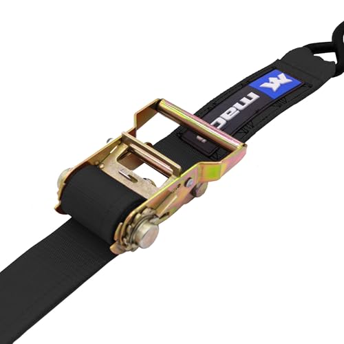 2" x 6' ATV & Motorcycle Ratchet Strap Pack - 4 Tie-Down S-Hook Straps, Soft Loops, Strap Bands & Duffle Bag - 3,335 lb. WLL - Black - color: black