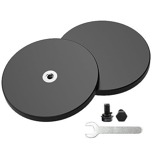 Magnetpro 2 Pieces Strong Rubber Coated Mounting Magnets Anti-Scratch, Over 120 LB Adhesive Power, Magnetic Assembly Base for Light Strips and Additional Mirrors The Outdoor Area - size: 120LB - M6 Female 2P