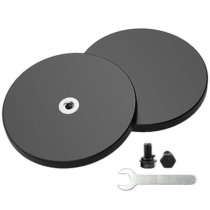 Magnetpro 2 Pieces Strong Rubber Coated Mounting Magnets Anti-Scratch, Over 120 LB Adhesive Power, Magnetic Assembly Base for Light Strips and Additional Mirrors The Outdoor Area - size: 120LB - M6 Female 2P