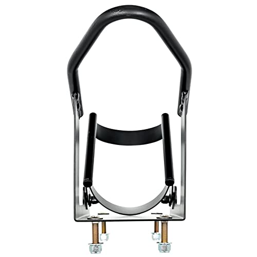 Camco Steel Universal Tire Fit Motorcycle Wheel Chock Mount for Truck Bed or Trailer Floor, Includes 2 Handlebar Straps