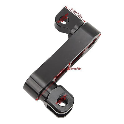 Motorcycle Foot Peg Highway Bracket 360° Adjustable Rugged Foot Peg Extension Bracket Aluminum Foot Peg Clamp Extensions Bracket for Touring (Black) - color: Black