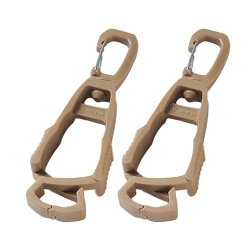 2 Pcs Gloves Belt Clips Hanger Gloves Holder Grabbers Clip Holder Work Clip Keeper Easy to Use Belt Clips Clamp Lightweight Connector - color: Khaki