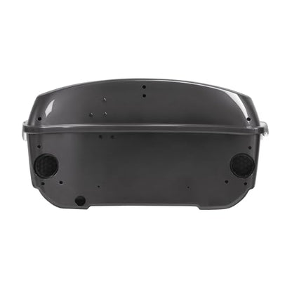 TCMT 13.7" King Motorcycle Trunk Box W/Latch Key Fit For Harley 2014-2025 Touring CVO Road King Road Glide Street Glide Electra Glide Ultra Limited Gauntlet Gray Metallic - color: Gauntlet Gray Metallic(W Speaker Holes)