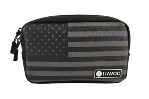 Havoc Racing Bar Bag - Universal Handlebar Bag for Motorcycles, Dirt Bikes, ATVs, UTVs - Fits Goggles, Phone, Tools -8"x5"x2" - color: USA (Black)