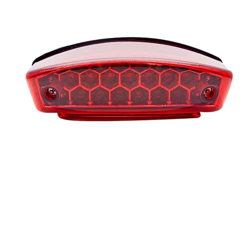Motorcycle Tail Lights, License Plate Light Universal Brake Stop Lamp for Yamaha for Ducati for Polaris for Kymco for UTV Quad,Complete Accessories - color: Rojo