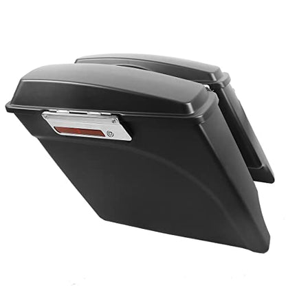 XMT-MOTO Stretched Hard Saddlebags Saddle bags for Harley 1994-2013 Touring models road glide, road king, ultra, street glide, electra glide and 1984-2017 Softail models,Matte Black - color: Matte Black, size: Stretched