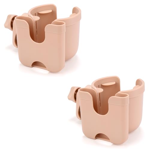 Accmor Stroller Cup Holder with Phone Holder, Bike Cup Holder, Universal Cup Holder for Uppababy Nuna Doona Strollers, 2-in-1 Cup Holder for Walker, Wheelchair, Scooter - color: All Pink & All Pink