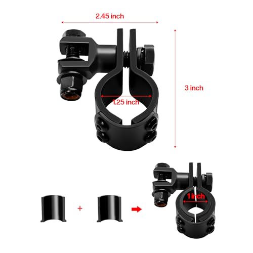 Motorcycle Highway Footpegs Clamp Engine Guard Footpegs Mounts Adapter Fit for Harley Yamaha Suzuki Kawasaki 25mm 32mm 34mm (Black) - color: Mounting Brackets# Black
