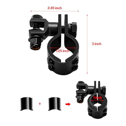 Motorcycle Highway Footpegs Clamp Engine Guard Footpegs Mounts Adapter Fit for Harley Yamaha Suzuki Kawasaki 25mm 32mm 34mm (Black) - color: Mounting Brackets# Black