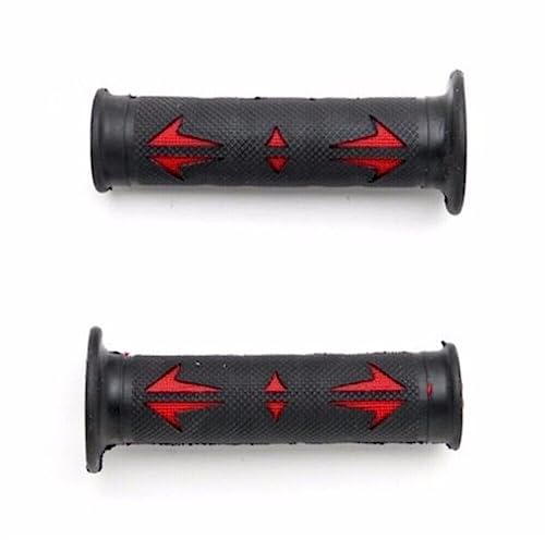 HTTMT- (7/8" BOTH SIDE) Universal ATVs & PWC Rubber Comfort Grips- [Red] Compatible with 7/8" BOTH SIDE Motorcycle Hand Grips - color: Red