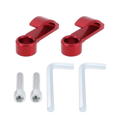 2Pcs Motorcycle Handlebar Hook CNC Aluminium Helmet Hook Suitable for Motorcycle Helmets Gloves Cups(Red) - color: Red