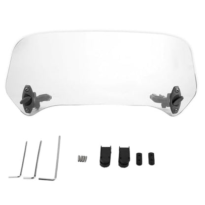 for Motorcycle Windshield Extension Clips Gorgeri Universal Windshield Windscreen, Motorcycle Modified Windscreen Windshield Spoiler Air Deflector(Transparent Small)