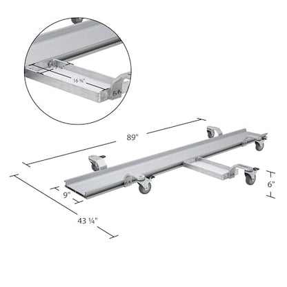 Black Widow Pro Motorcycle Dolly Strong Lightweight Aluminum 1,500 lb. Weight Capacity Fully Adjustable Kickstand Plate Locking Casters
