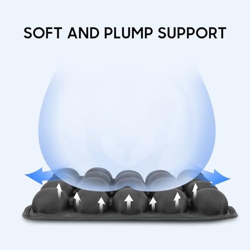 JFT Motorcycle Air Cushion Seat Pad, Pressure Relief Ride Motorcycle Air Cushion Large for Cruiser Touring Saddles (Black)