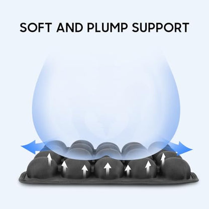 JFT Motorcycle Air Cushion Seat Pad, Pressure Relief Ride Motorcycle Air Cushion Large for Cruiser Touring Saddles (Black)