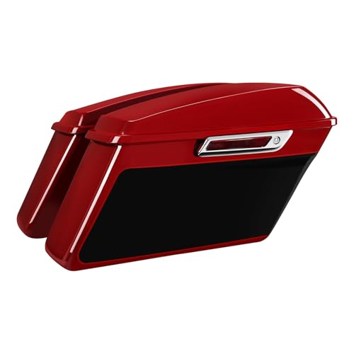 HR3 21RGS Billiard Red/Vivid Black Hard Saddlebags Compatible with 2021 Road Glide Special FLTRXS (Replace for OEM) Fit for 2014-2023 Harley Touring Models - color: Billiard Red / Vivid Black 2021RGS