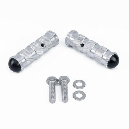 PROCNC Universal Anti-slip 8mm Motorcycle Foot Pegs with Install Bolts Foot Pegs Fit for Aprilla Honda Kawasaki Ducati Suzuki Yamaha Triumph MV etc (Sliver) - color: silver