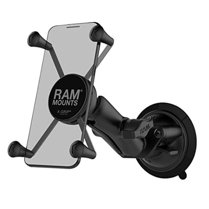 RAM MOUNTS X-Grip Large Phone Mount for Windshield – Twist-Lock Suction Cup, Medium Arm (RAM-B-166-UN10U) - style: Medium Arm