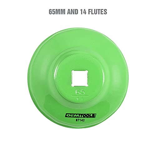 OEMTOOLS 87142 65mm 14 Flute Oil Filter Wrench, Economy Car Oil Filter Remover, Prevents Slippage and Stripping, 3/8 Inch Drive - style: 65 mm 14 Flute