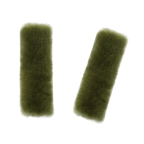 Soft & Cozy Australian Sheepskin Car Seat Belt Covers,2 Pack Fluffy Seatbelt Pads, Genunie Sheepskin Fur Shoulder Straps Cushions for Adults Kids Women and Men (Pea Green) - color: Pea Green